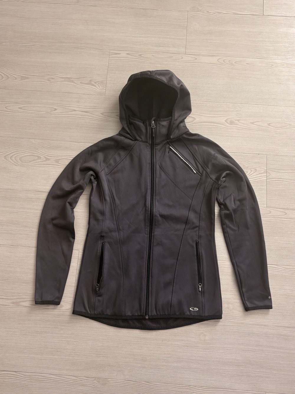 Champion Black Hooded Utility Jacket with Zip Pockets